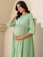 Thumbnail for Janasya Light Dobby Cotton Self Design A-Line Kurta Set