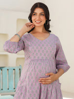 Thumbnail for Janasya Light Cotton Floral A-Line Dress
