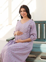 Thumbnail for Janasya Light Cotton Floral A-Line Dress