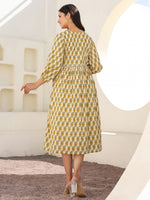 Thumbnail for Janasya Light Cotton Floral A-Line Dress