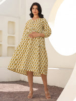 Thumbnail for Janasya Light Cotton Floral A-Line Dress