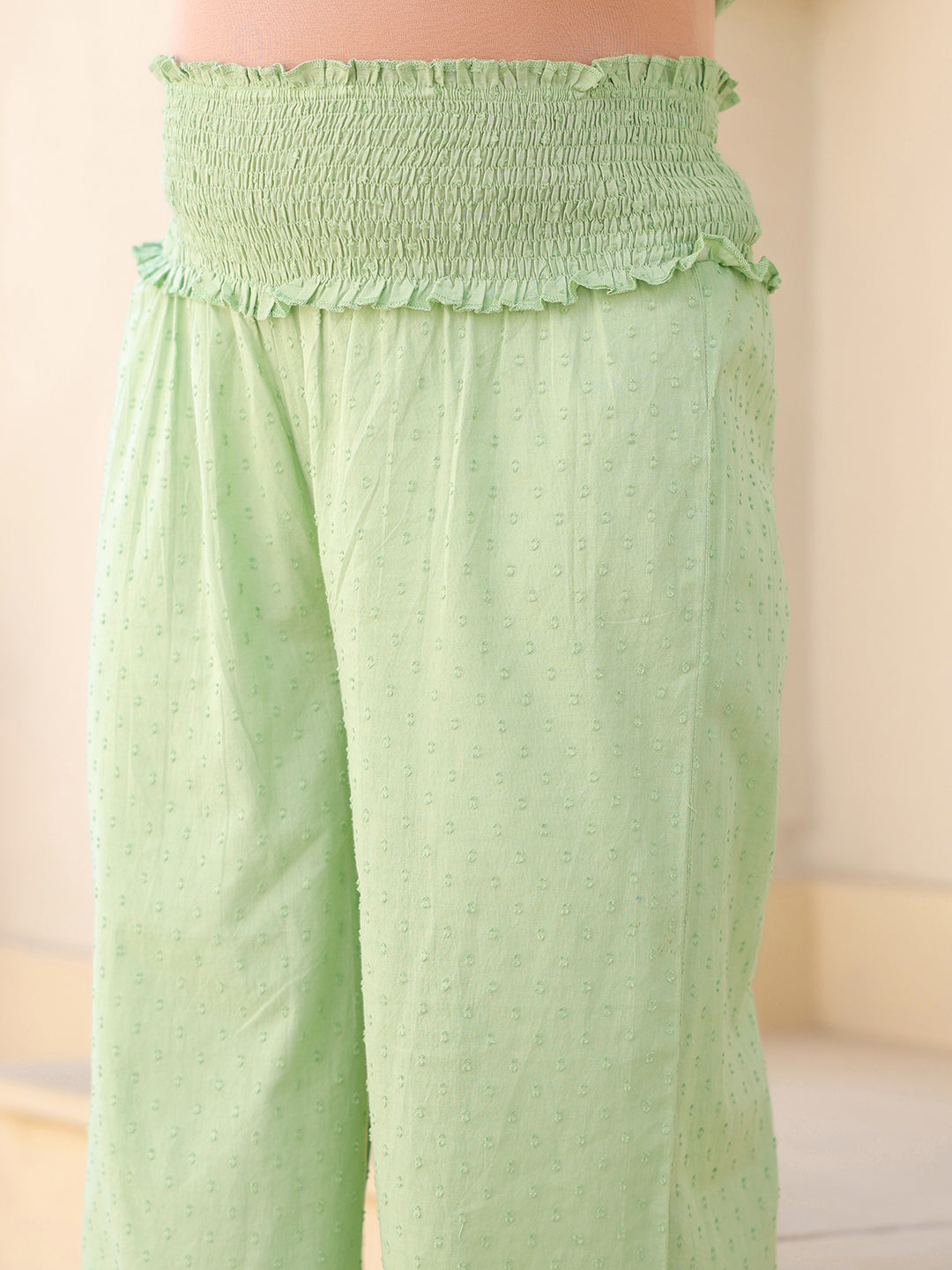 Janasya Light Dobby Cotton Yoke Embroidery A-Line Kurta Set - Distacart