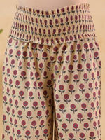 Thumbnail for Janasya Light Cotton Floral A-Line Kurta Set