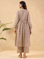 Thumbnail for Janasya Light Cotton Floral A-Line Kurta Set