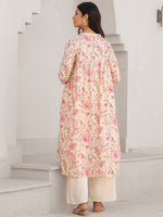 Thumbnail for Janasya Light Cotton Floral A-Line Kurta