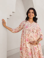 Thumbnail for Janasya Light Cotton Floral A-Line Kurta