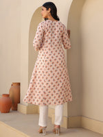 Thumbnail for Janasya Light Cotton Floral A-Line Kurta