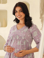 Thumbnail for Janasya Light Cotton Floral A-Line Kurta