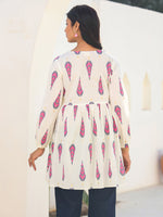 Thumbnail for Janasya Light Cotton Ethnic Motifs A-Line Tunic