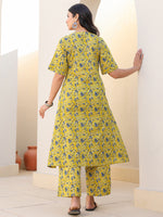 Thumbnail for Janasya Bright Cotton Floral A-Line Top & Bottom Set