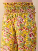 Thumbnail for Janasya Bright Cotton Floral A-Line Kurta Set