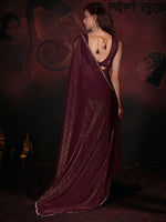 Thumbnail for NOZ2TOZ Women's Viscose Silk Burgundy Embellished Designer Saree With Blouse Piece - Distacart