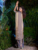 Thumbnail for NOZ2TOZ Women's Pure Chiffon Gold Embellished Designer Saree With Blouse Piece - Distacart