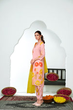 Thumbnail for BulBul Malaika Silk Pink Kurta Set with Dupatta