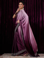 Thumbnail for NOZ2TOZ Women's Satin Silk Magenta Embellished Designer Saree With Blouse Piece - Distacart