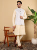 MULTI SHADES Men's Woven Design Light Blue Embroidered Nehru Jacket - Dista