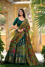 Thumbnail for Malishka Womens Green Dola Silk With Foil Print Lehenga Choli Set