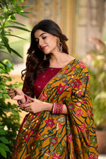 Thumbnail for Malishka Womens Red Dola Silk With Foil Print Lehenga Choli Set