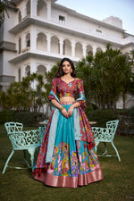 Thumbnail for Malishka Womens Firozi Dola Silk With Jacquard Lehenga Choli Set