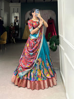Thumbnail for Malishka Womens Firozi Dola Silk With Jacquard Lehenga Choli Set