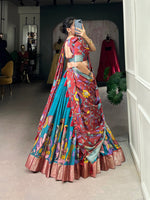 Thumbnail for Malishka Womens Firozi Dola Silk With Jacquard Lehenga Choli Set