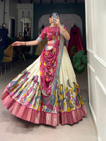 Thumbnail for Malishka Womens White Dola Silk With Jacquard Lehenga Choli Set