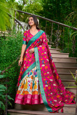 Thumbnail for Malishka Womens White Dola Silk With Jacquard Lehenga Choli Set
