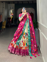 Thumbnail for Malishka Womens White Dola Silk With Jacquard Lehenga Choli Set