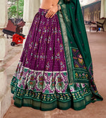 Thumbnail for Malishka Womens Purple Dola Silk With Foil Print Lehenga Choli Set