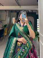 Thumbnail for Malishka Womens Purple Dola Silk With Foil Print Lehenga Choli Set