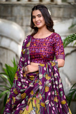 Thumbnail for Malishka Womens Yellow Dola Silk With Foil Print Lehenga Choli Set