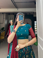Thumbnail for Malishka Womens Rama Dola Silk With Foil Print Lehenga Choli Set