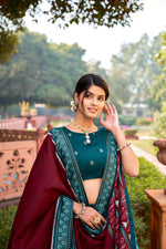 Thumbnail for Malishka Womens Rama Dola Silk With Foil Print Lehenga Choli Set