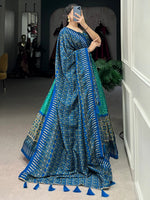 Thumbnail for Malishka Womens Rama Dola Silk With Foil Print Lehenga Choli Set