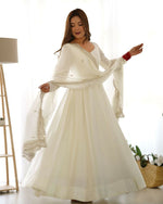 Thumbnail for Joban Fashion Off White Kurta Set Chanderi Sequence Embroidery Work