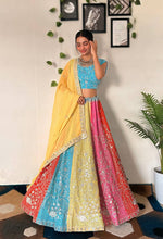 Thumbnail for Lehenga Mart Designer Bollywood Style Wedding Wear Lehenga Choli - Multicolor - Distacart