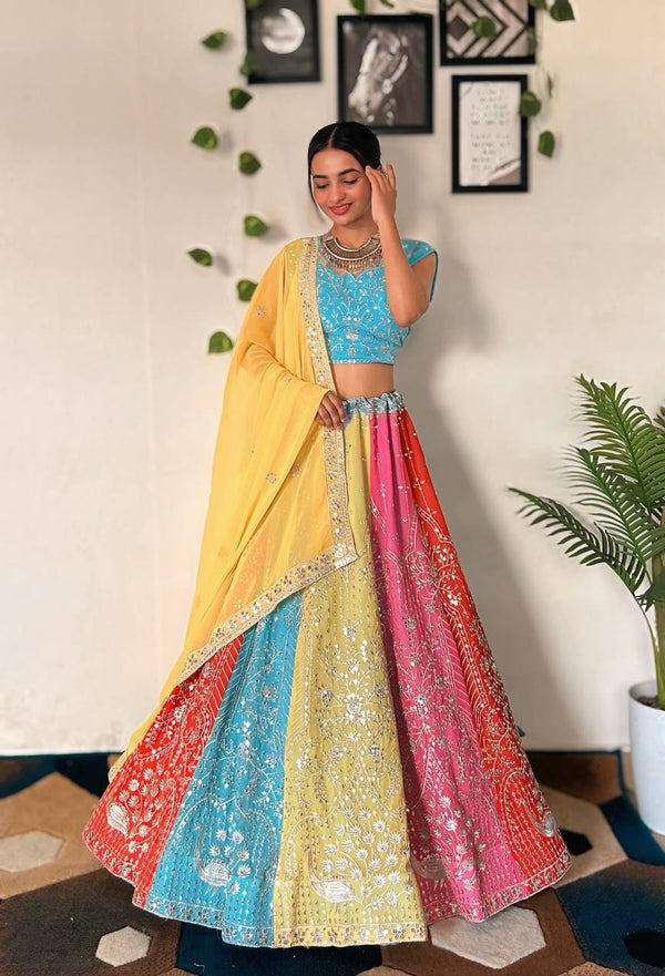 Lehenga Mart Designer Bollywood Style Wedding Wear Lehenga Choli - Multicolor - Distacart