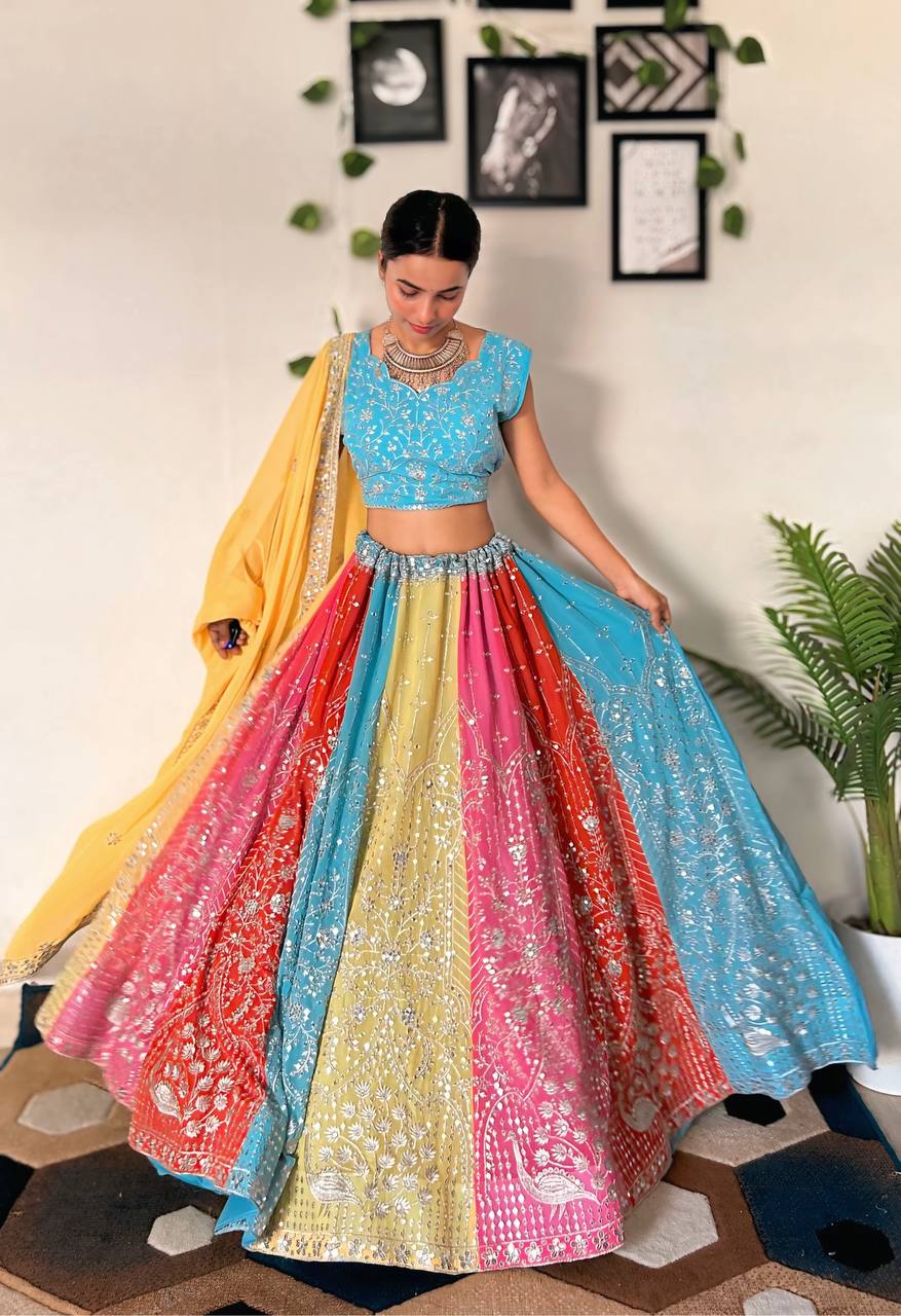 Lehenga Mart Designer Bollywood Style Wedding Wear Lehenga Choli - Multicolor - Distacart