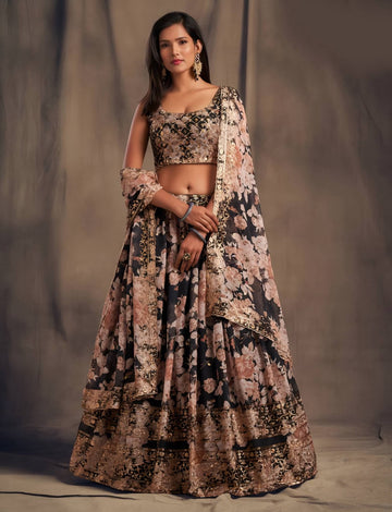 Lehenga Mart Designer Bollywood Style Wedding Wear Lehenga Choli - Black - Distacart