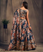 Thumbnail for Lehenga Mart Designer Bollywood Style Wedding Wear Lehenga Choli - Navy Blue