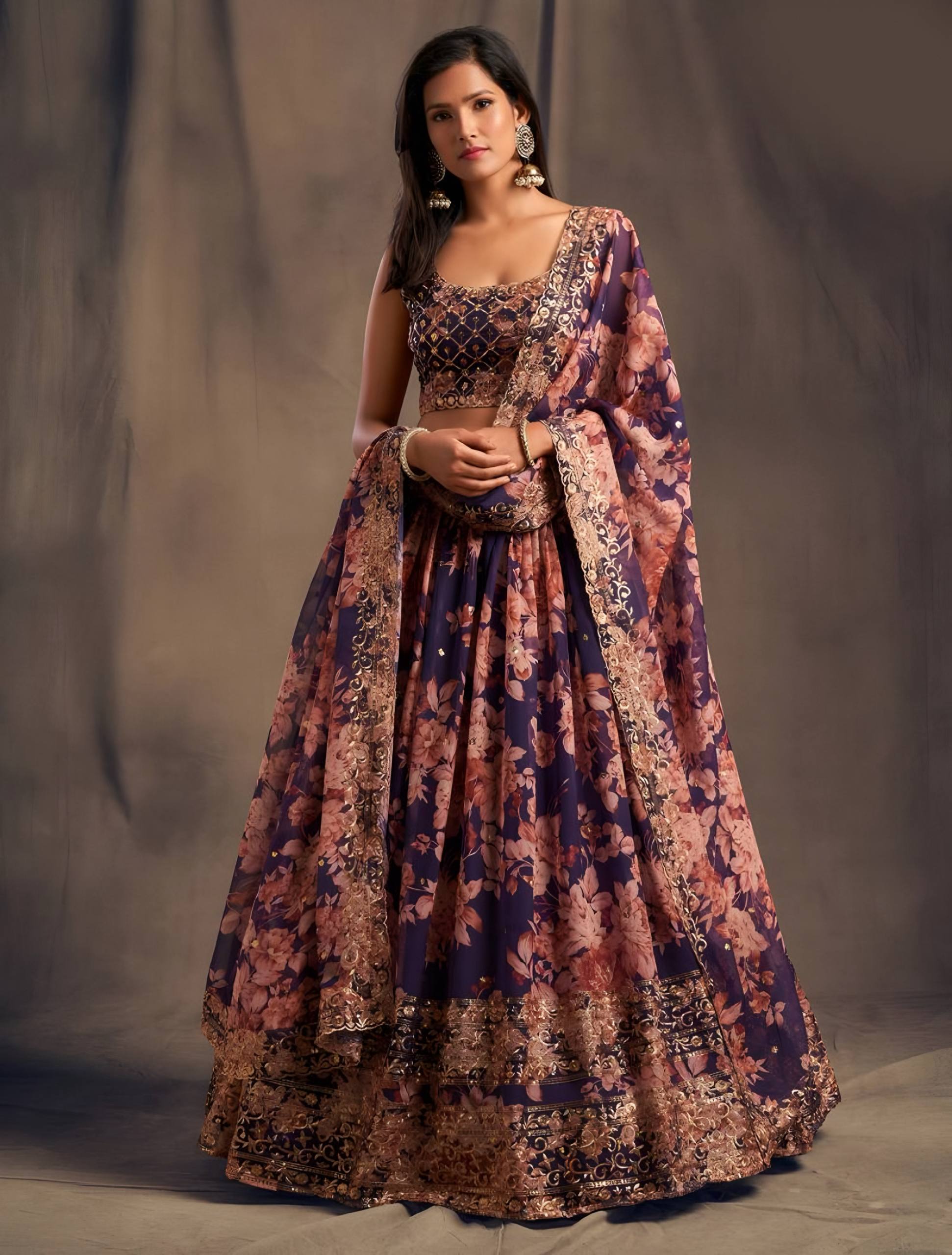 Lehenga Mart Designer Bollywood Style Wedding Wear Lehenga Choli - Purple - Distacart