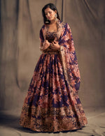 Thumbnail for Lehenga Mart Designer Bollywood Style Wedding Wear Lehenga Choli - Purple