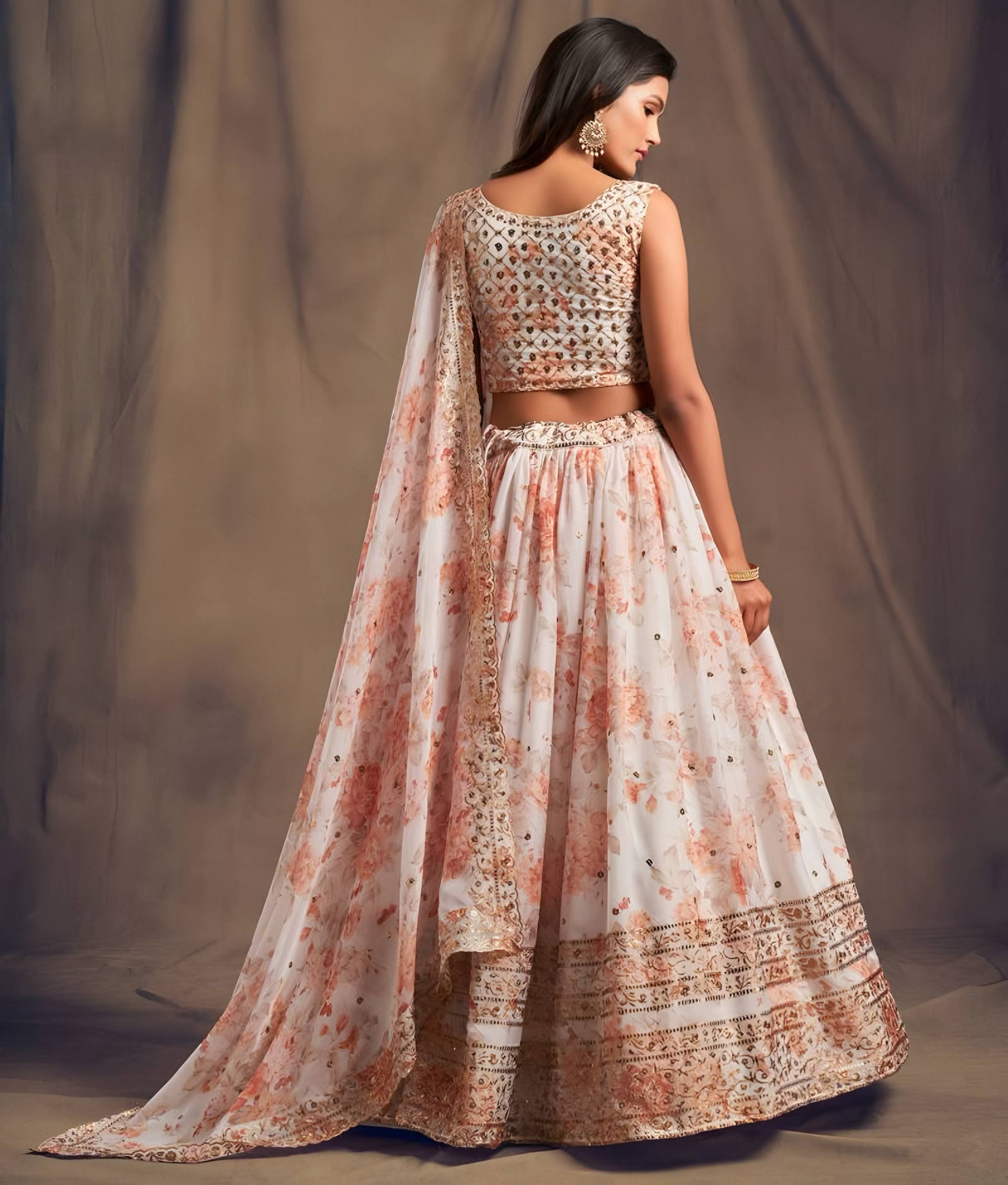 Lehenga Mart Designer Bollywood Style Wedding Wear Lehenga Choli - White