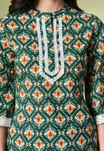 Thumbnail for Myshka Women's Cotton Printed Co-ord set in Green Color - Distacart