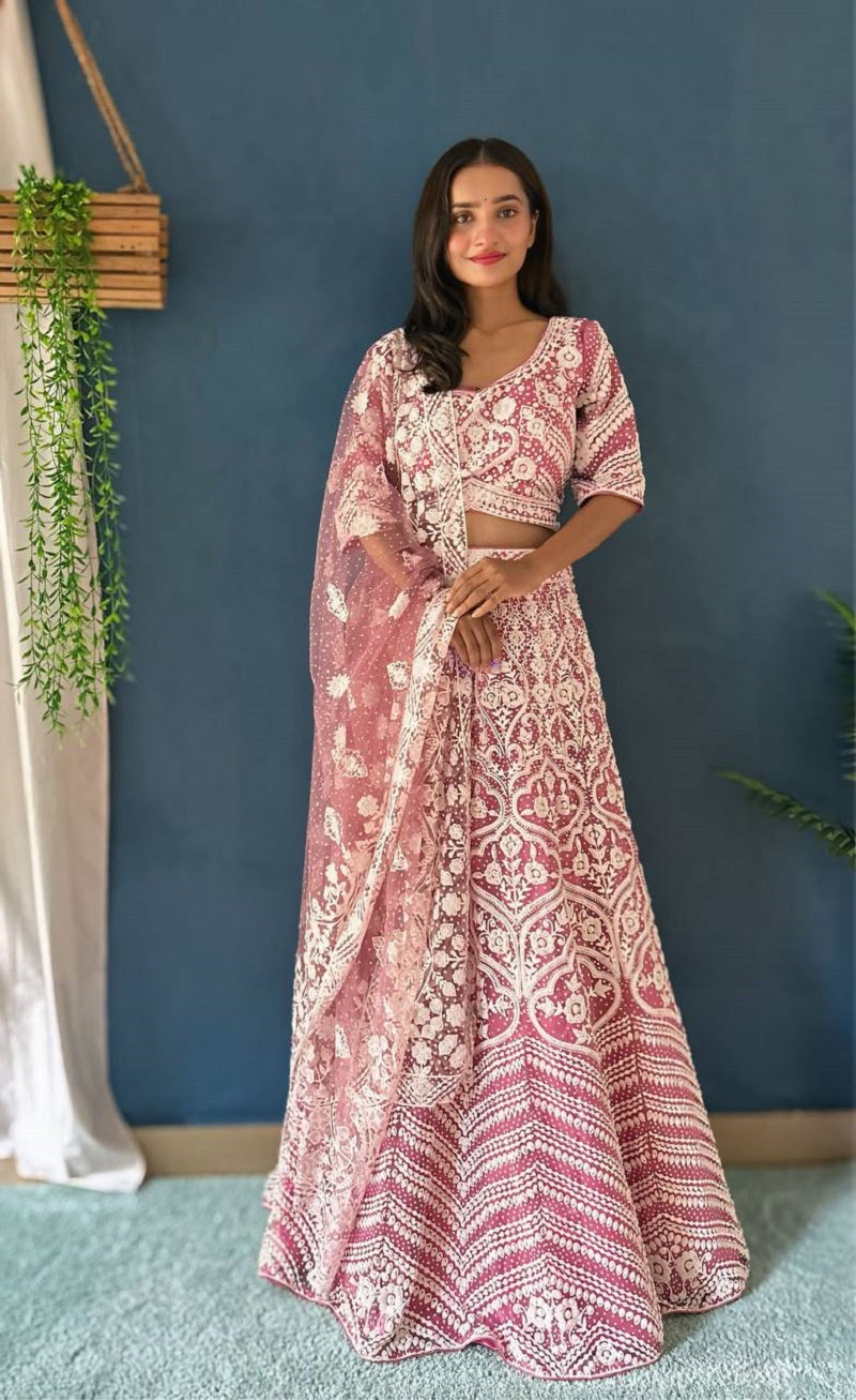 Lehenga Mart Designer Bollywood Style Wedding Wear Lehenga Choli - Baby-Pink - Distacart