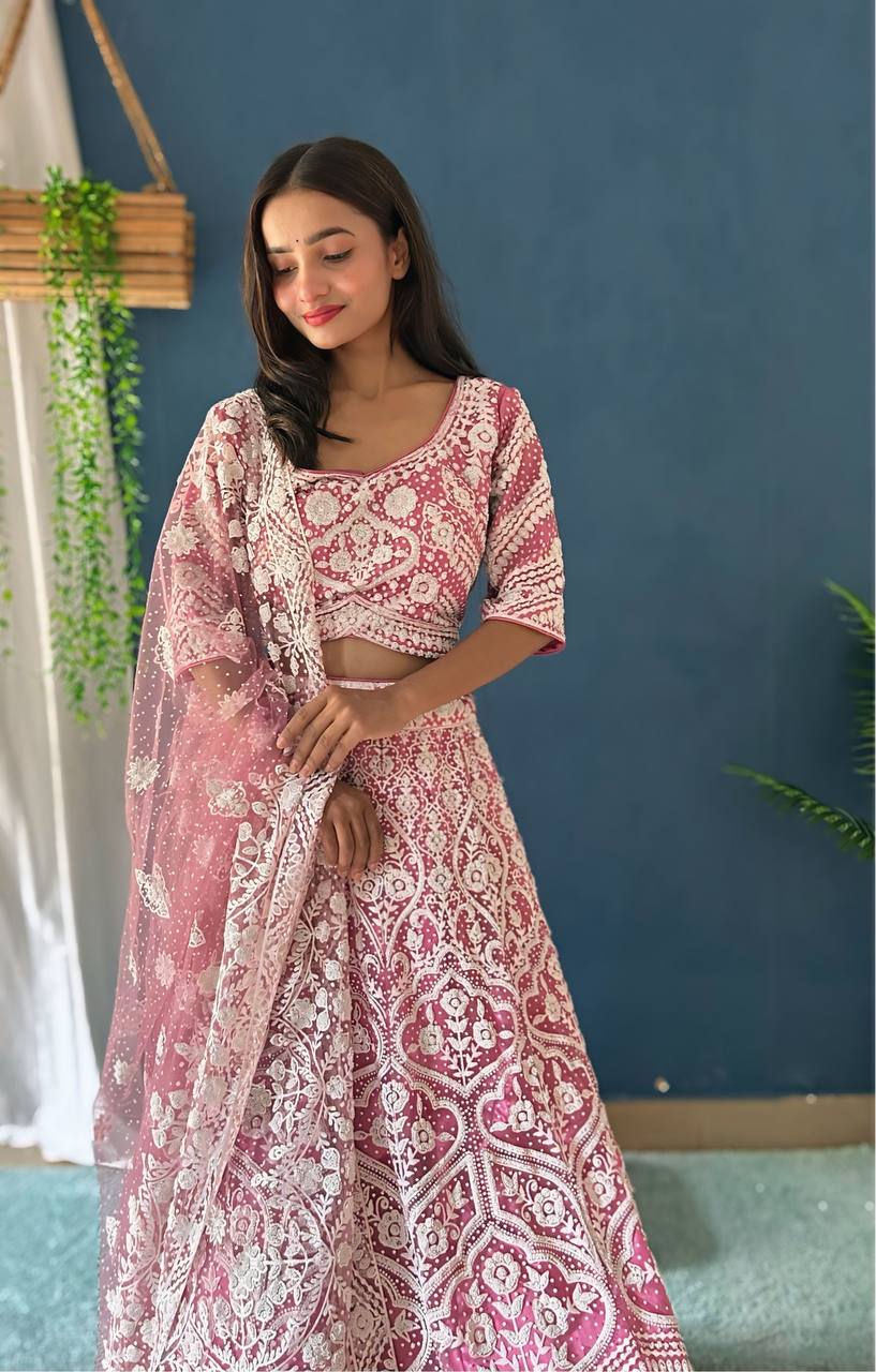 Lehenga Mart Designer Bollywood Style Wedding Wear Lehenga Choli - Baby-Pink - Distacart