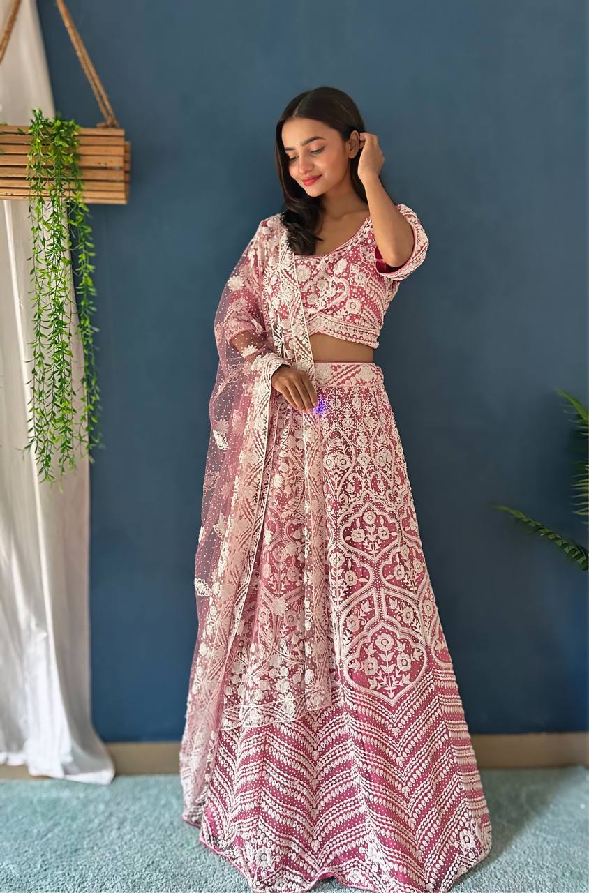Lehenga Mart Designer Bollywood Style Wedding Wear Lehenga Choli - Baby-Pink - Distacart
