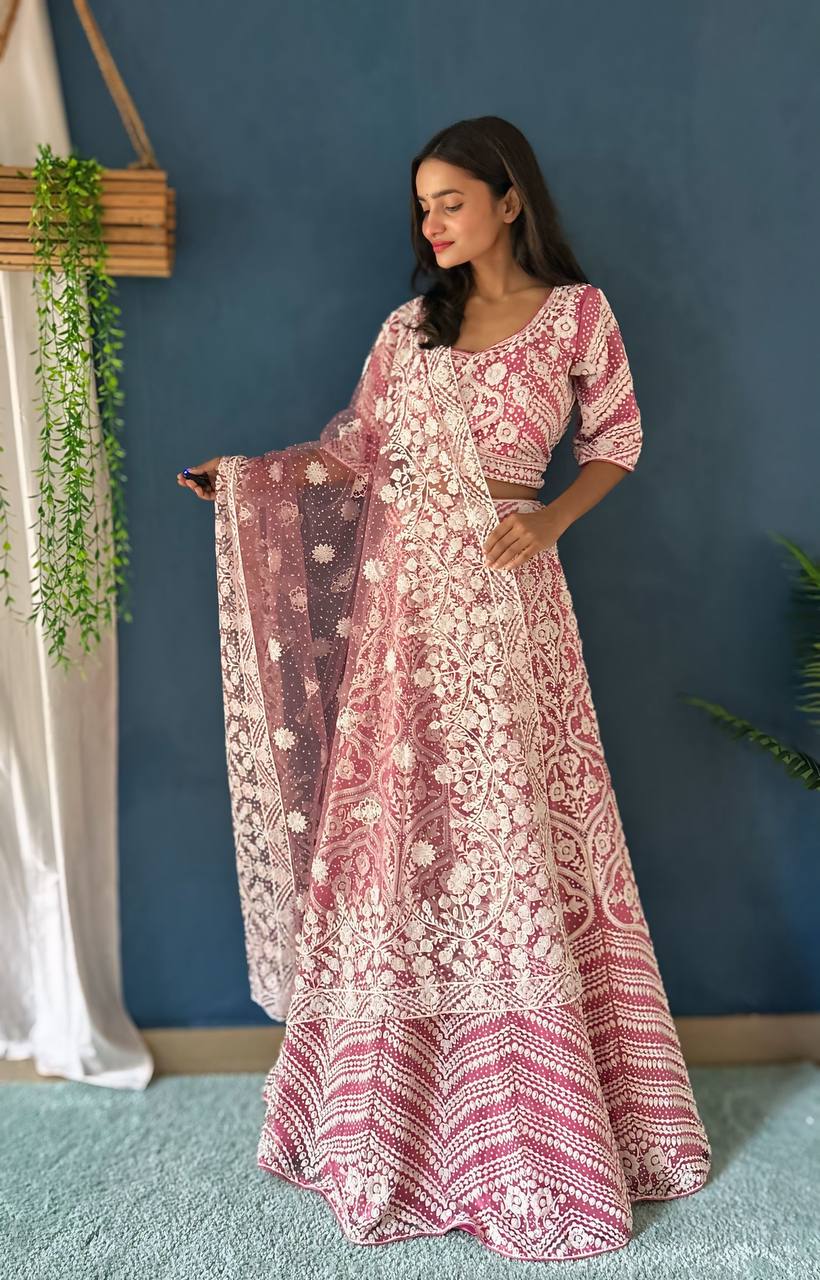 Lehenga Mart Designer Bollywood Style Wedding Wear Lehenga Choli - Baby-Pink - Distacart