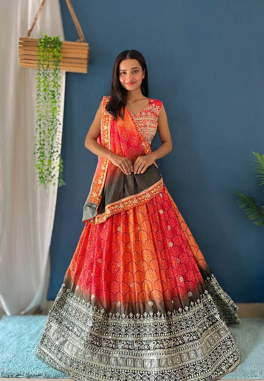 Lehenga Mart Designer Bollywood Style Wedding Wear Lehenga Choli - Orange - Distacart