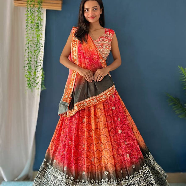Lehenga Mart Designer Bollywood Style Wedding Wear Lehenga Choli - Orange - Distacart
